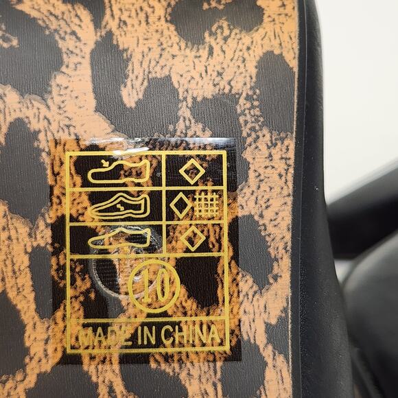 Bettie Page Shoes by Ellie Black Leather Mary Jane Pumps Heels Size 10 Pinup. - Picture 9 of 9